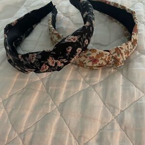 Floral Headband Set - Black and Cream